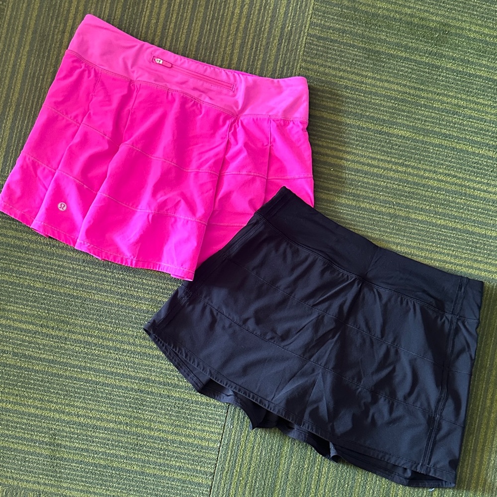 Lululemon Pace rival skirt Women's Pink & Black Skorts skirts size 8